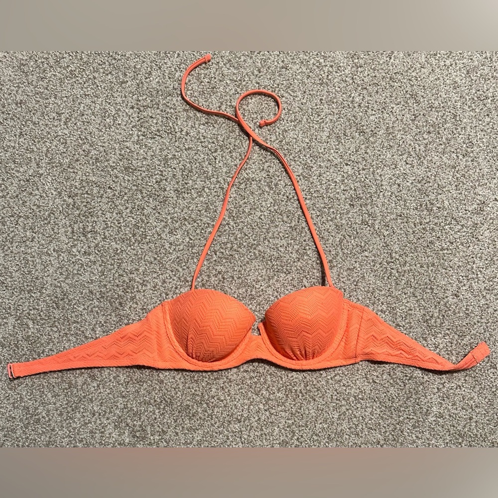 NWOT Aerie Orange Halter Wired Bikini Top